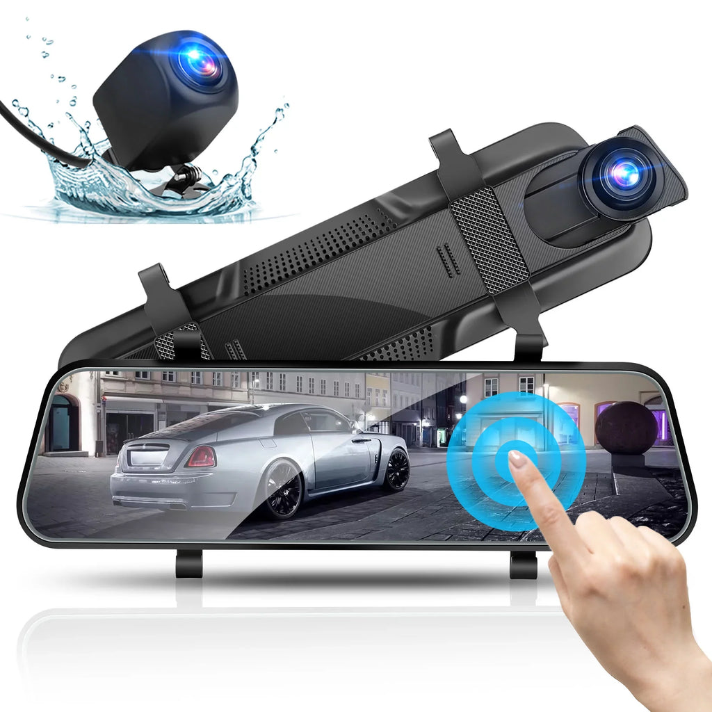 Cam Dash Car IPS View Recorder Vision, Touch TSV G-Sensor, Camera, 1080P Screen Camera, Mirror Dual Rear Night Backup Driving with