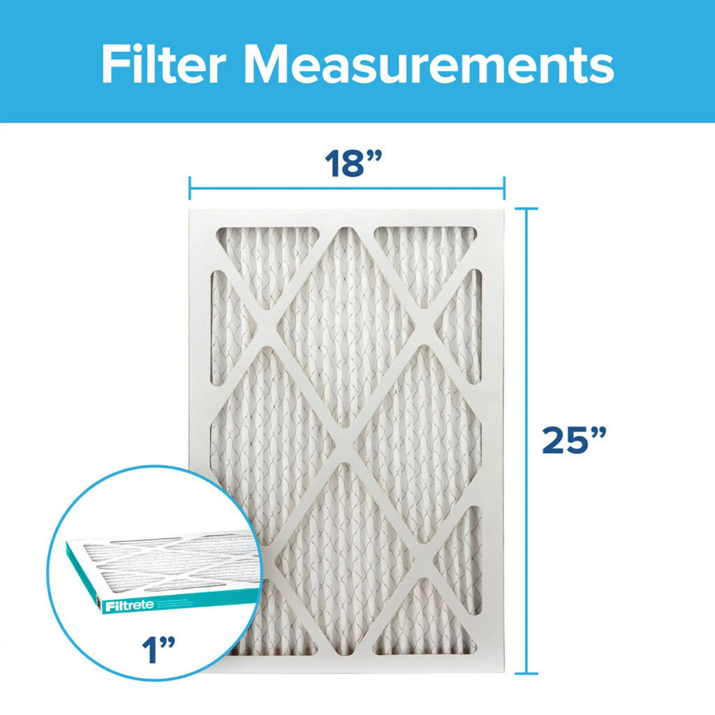 3M HVAC 1200 MERV MPR, Furnace by 18x25x1, Allergen Reduction Filtrete Air Filters Filter, 4 11,