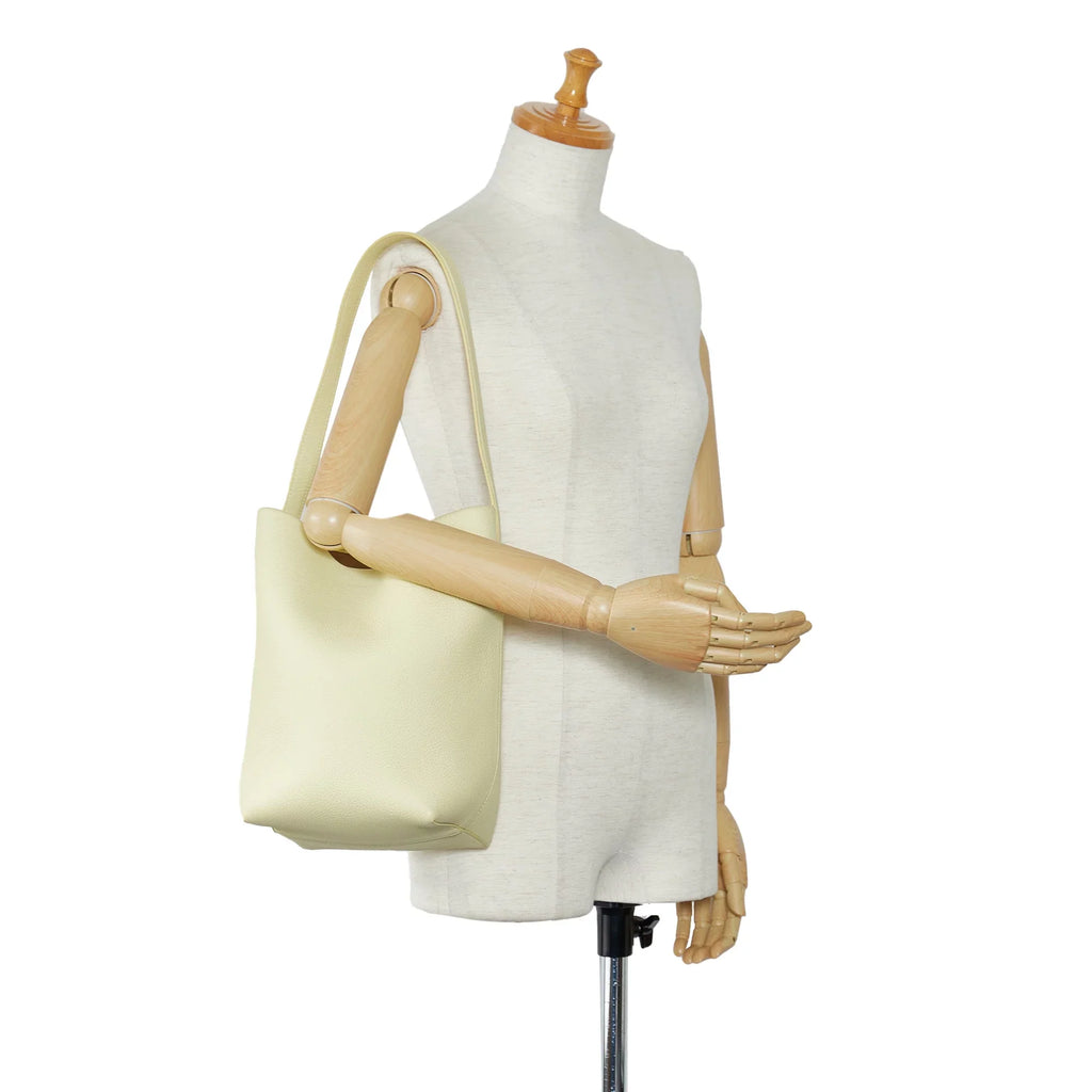 Park Pre-Owned The Tote Unisex Leather Row (Like New) N/S Authenticated Yellow Bag Tote Calf Medium
