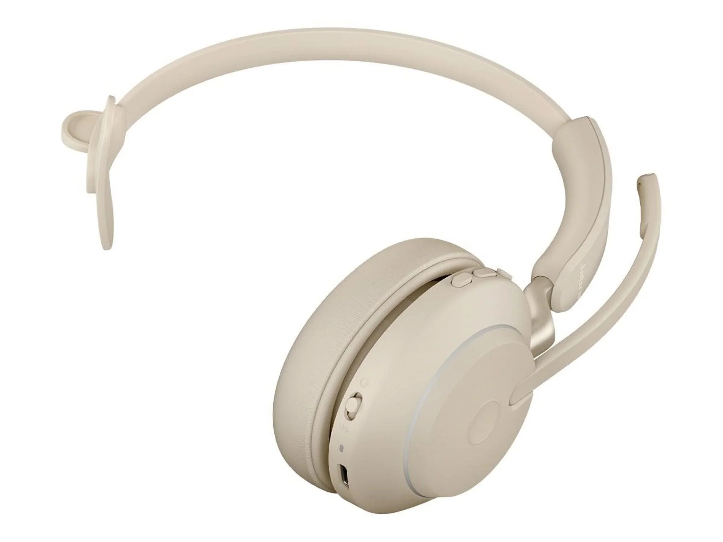 '- - wireless 65 - - USB-C Jabra convertible UC - noise stand with charging on-ear Evolve2 beige - Mono isolating Headset - Bluetooth - -