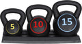 10 15 lbs, Weight with 5 Set, lbs 3- Gym, Include Fitness Kettlebell Home Set lbs, Strength Exercise Workouts, Home Rack Base for Training,
