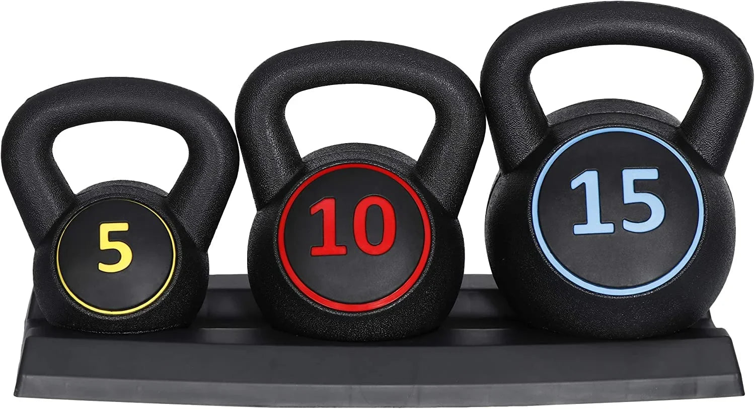 10 15 lbs, Weight with 5 Set, lbs 3- Gym, Include Fitness Kettlebell Home Set lbs, Strength Exercise Workouts, Home Rack Base for Training,