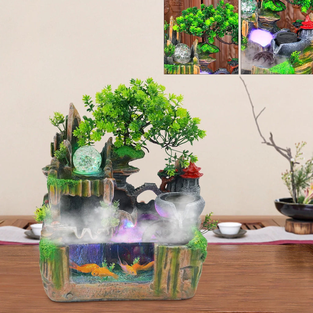 Ball Fountain Led Indoor for Rockery Lamp Classical + with Decor Atomizer Glass