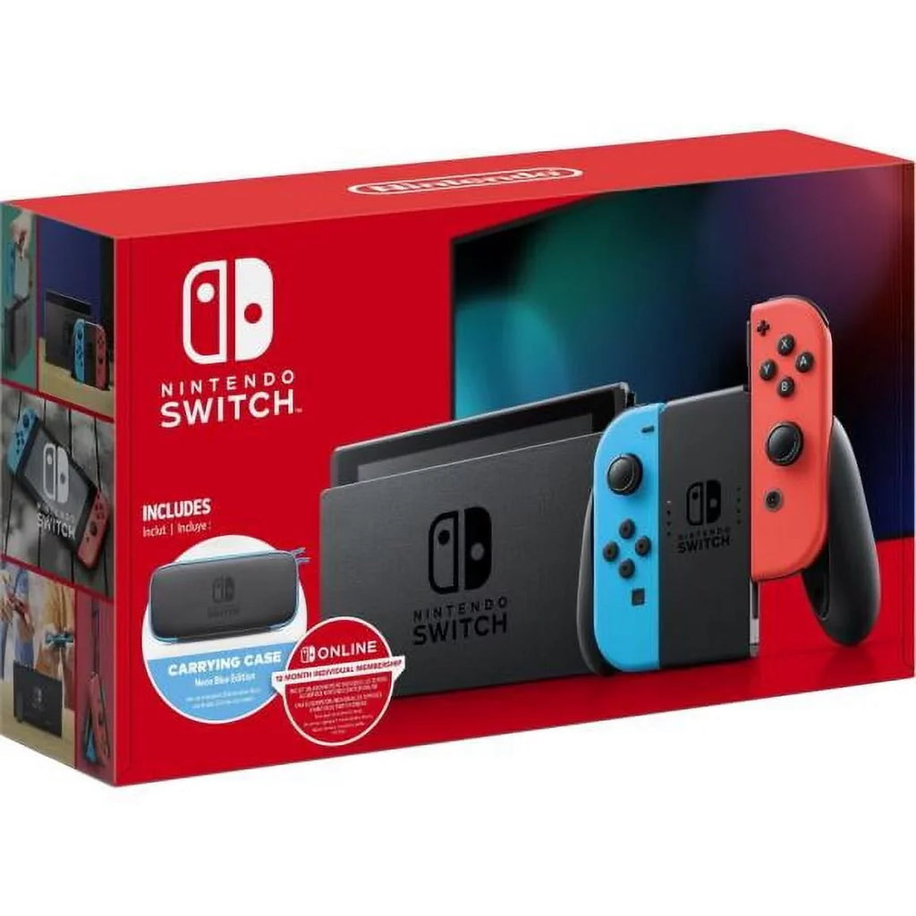Carrying Case Neon Membership + + Nintendo Switch 12 Blue&Red Joy-Con Month