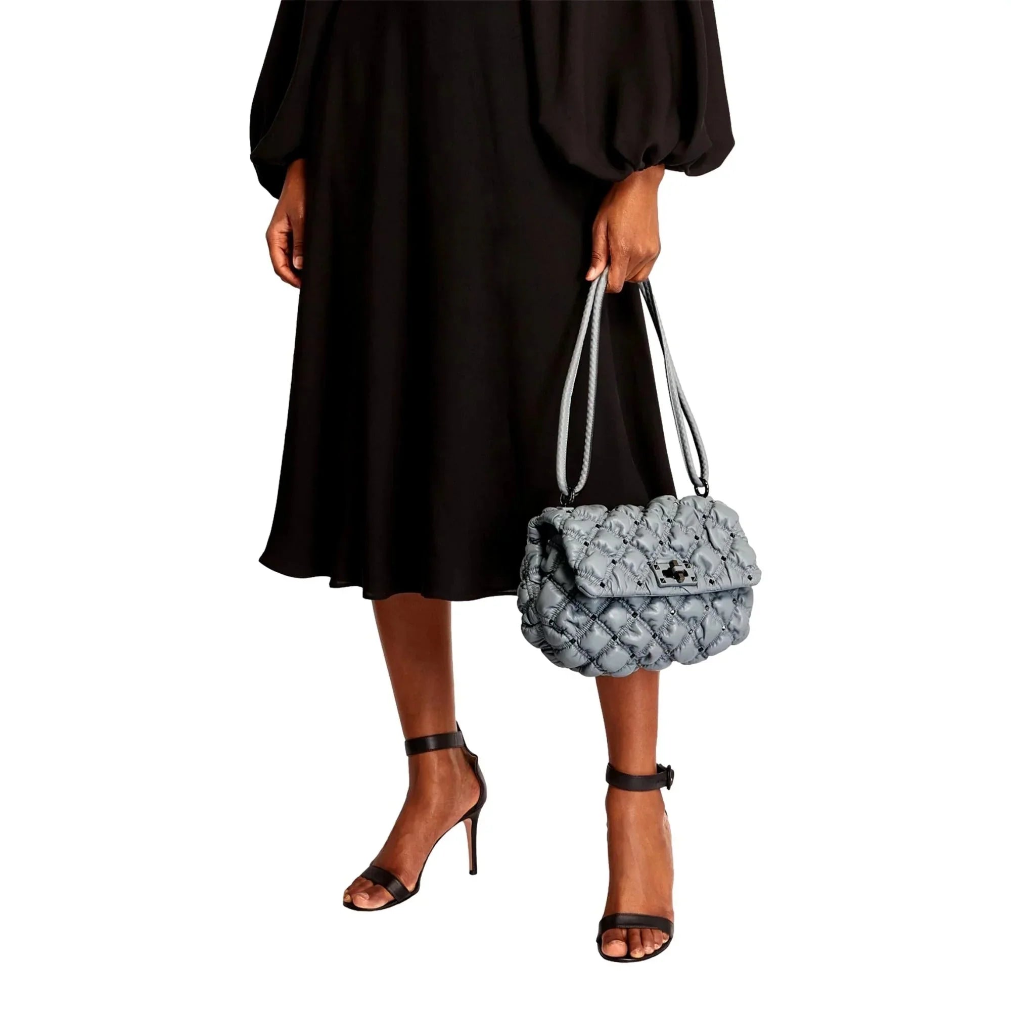Spike Bag Gray Garavani Medium Me Leather Valentino Crossbody