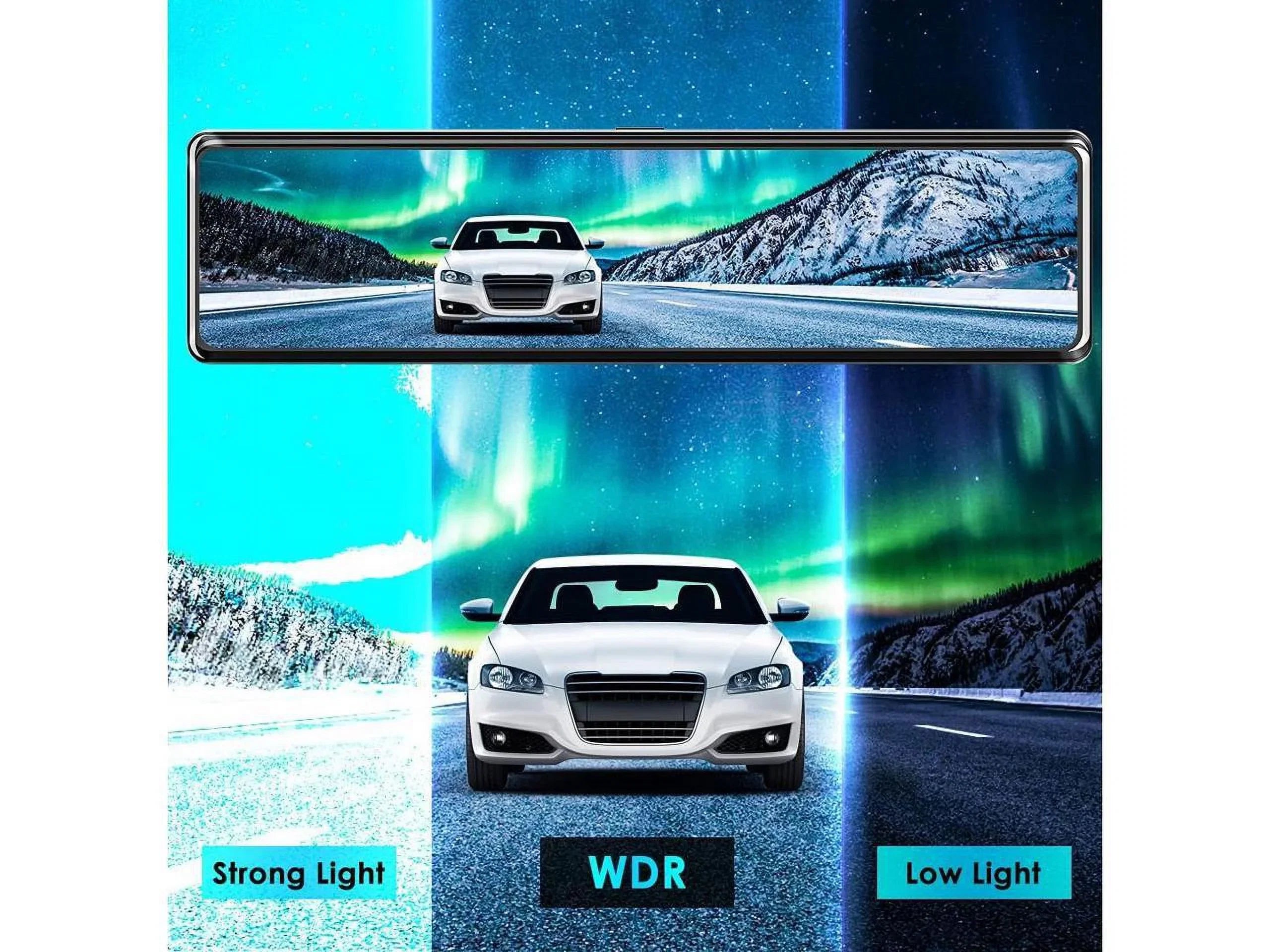 IPS Cars Mirror Vision,GPS with Mirror Touch Rearview Backup Sensor,Night for Camera,12" Cam Assistance/Monitor Screen Full 4K Parking Dash Tracking,