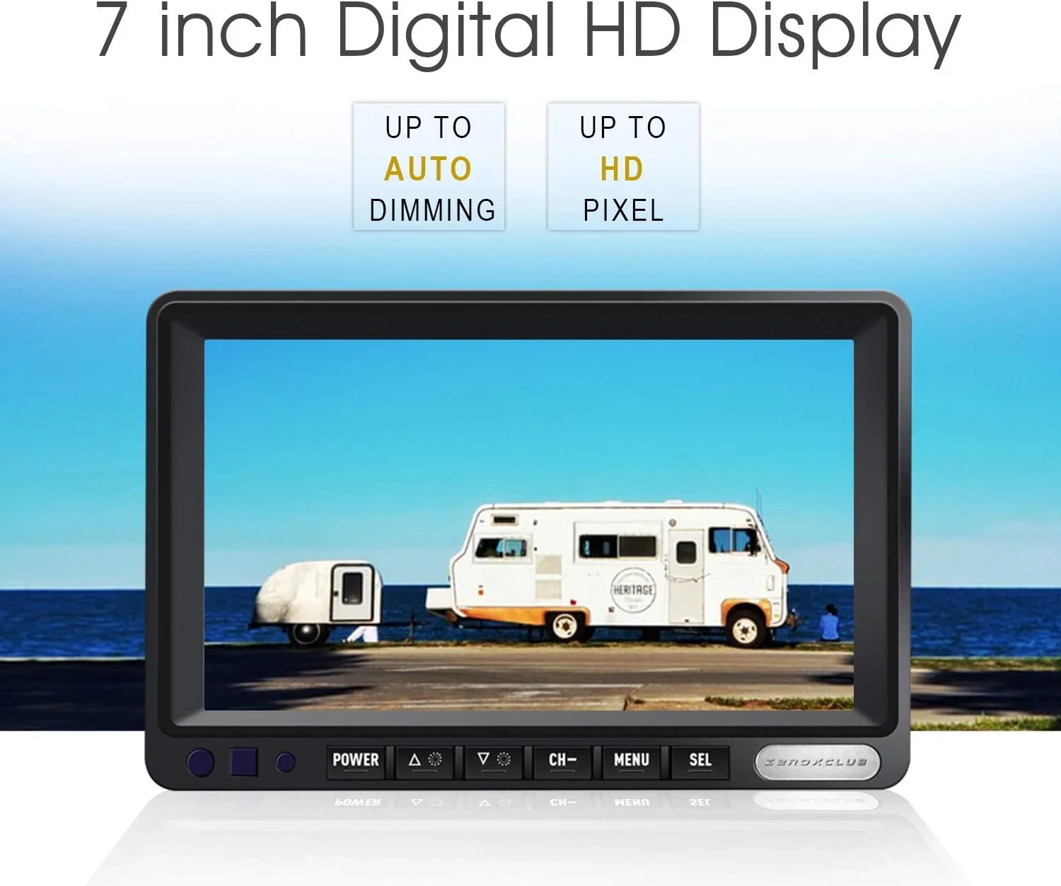 Camera Wireless Waterproof Reverse 5th System+7 Trailer Camera Truck IP69 RV Inch for ZEROXCLUB W01 Backup Wireless Wheel Rear Monitor Bus LCD