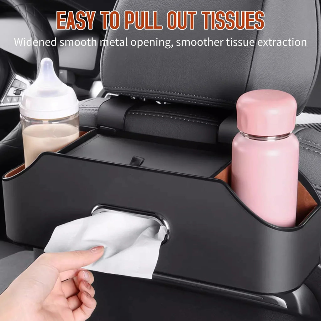Box Phone Car to Organizer Multifunctional Books Snacks Box, Storage with Backseat Cup Holder, Organize Headrest Toys Hook, Bottles Organizer, Backseat Headrest Car Holder, Phones Tissue