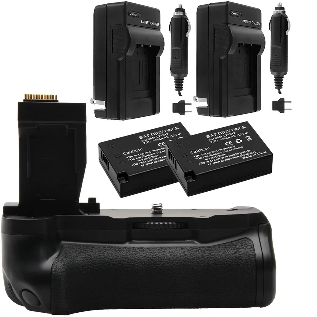 1140mAh Vivitar Grip for Power Canon PG-T6I Battery Kit Cameras Charger Bundle Deluxe Battery 2x Rebel & with EOS
