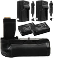 1140mAh Vivitar Grip for Power Canon PG-T6I Battery Kit Cameras Charger Bundle Deluxe Battery 2x Rebel & with EOS