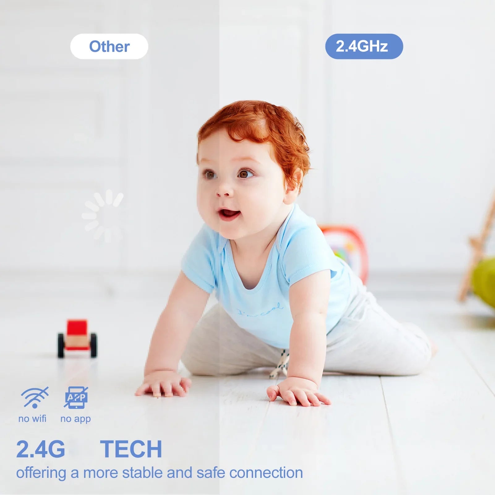 LCD IR Inch Motion Detection Built-in Monitor Video for Wireless Monitor TFT Room with Functions Screen Detection Arealer 4.3 Lullabies Monitor