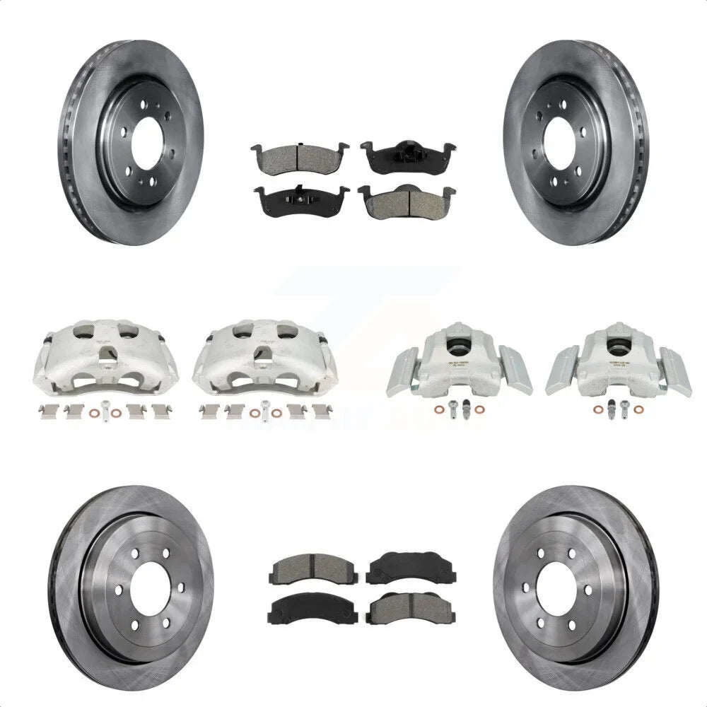 Auto And Semi-Metallic 2010-2017 Lincoln Front For KC8-101094S Kit Transit Disc Navigator Ford Rotors Brake Expedition Caliper Rear (10Pc) Pads