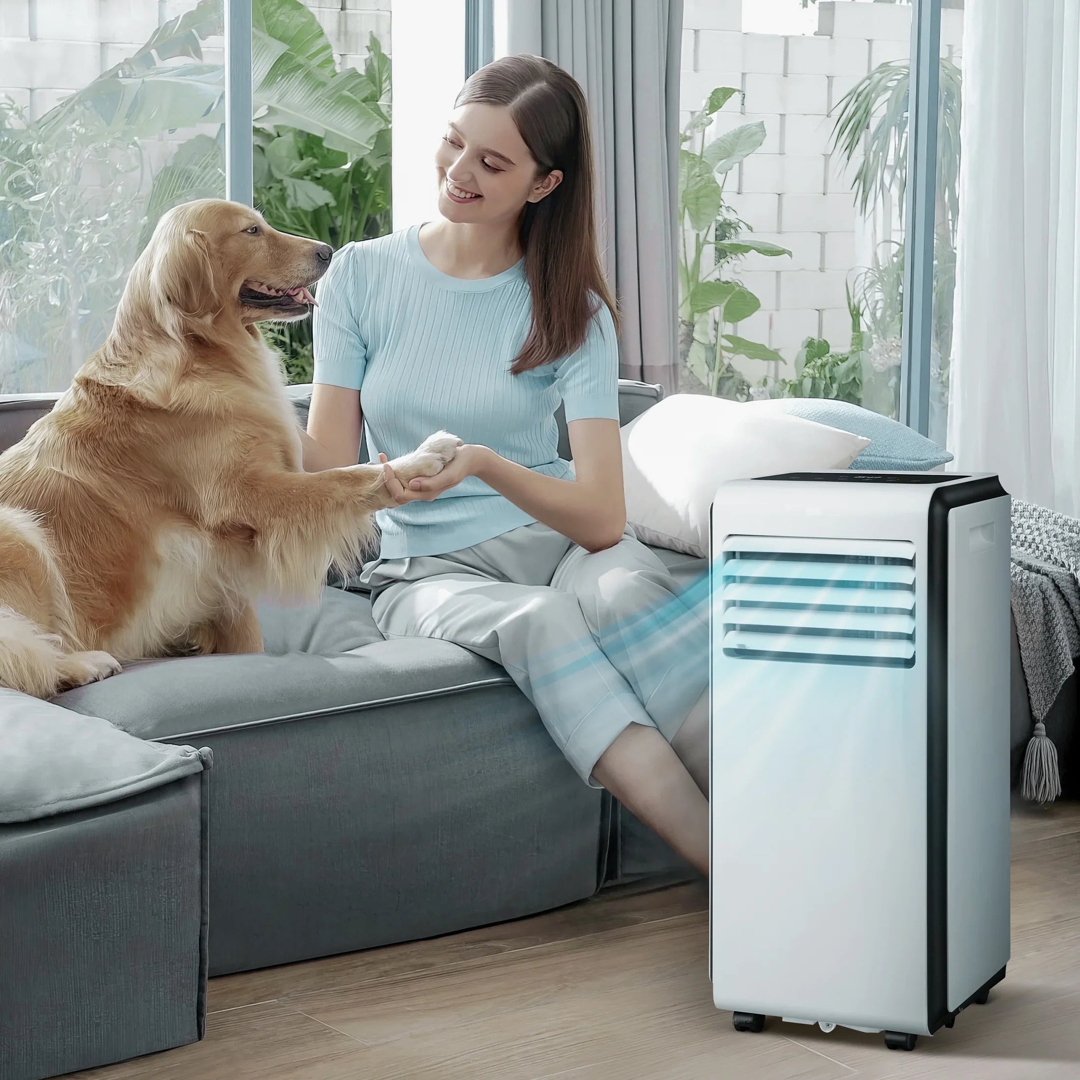 (10,000 KISSAIR 6,000 Conditioner, BTU BTU Fan, Dehumidifier, Timer ASHARE) 24-Hour Portable 1 Air AC with in 3