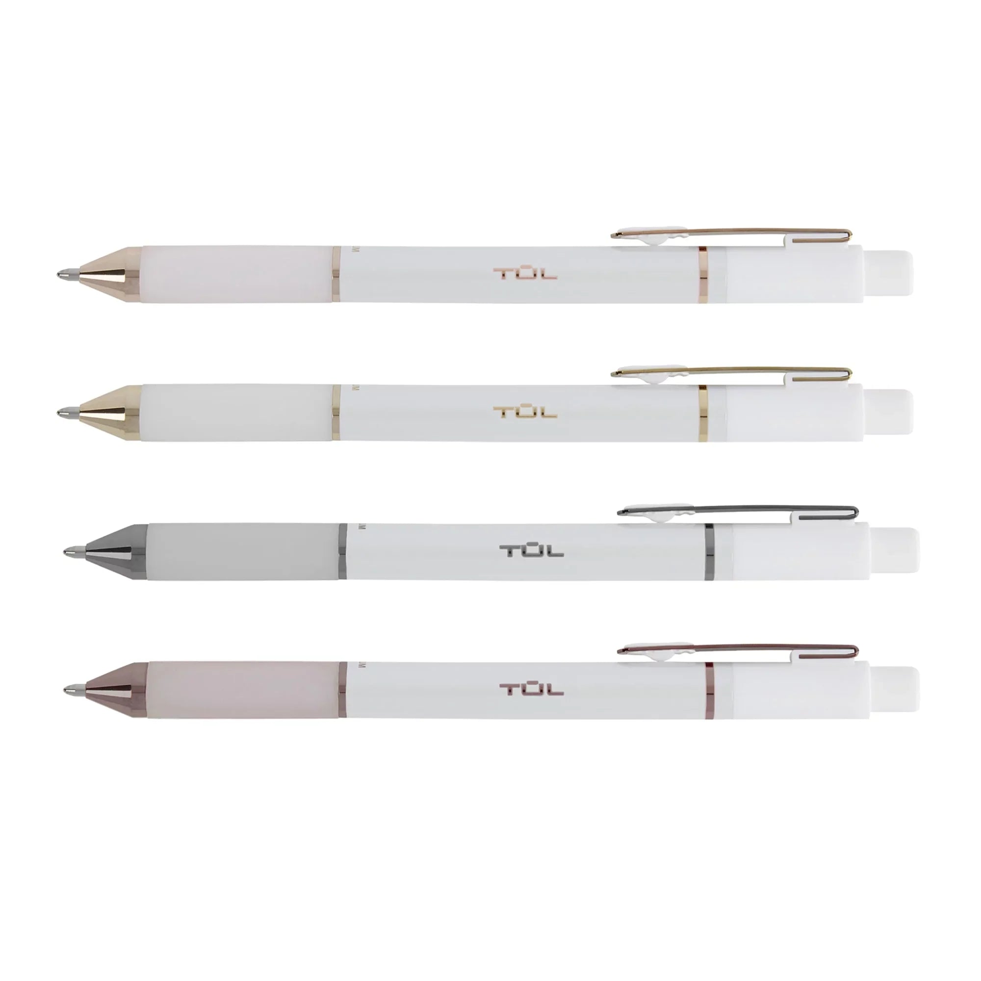 Pens Barrel, Pack 12 Point, Black 1.0 Ink, Retractable TUL? mm, Medium Pearl Of Ballpoint BP Pens, Series White