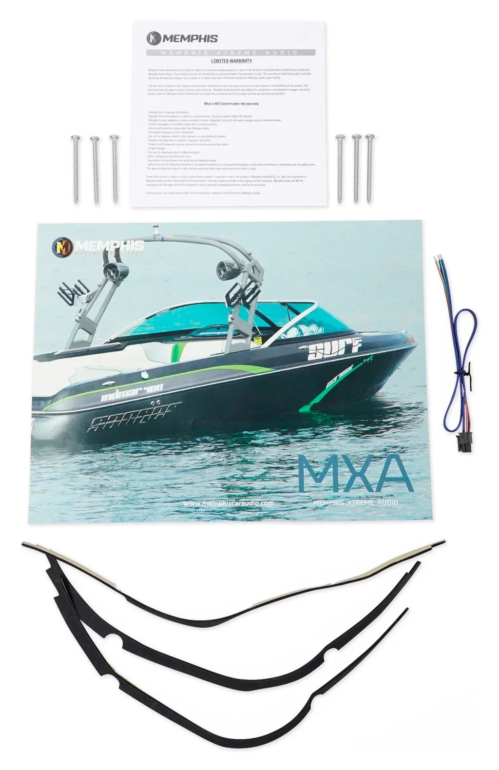Sub LED Audio Watt 4-Ohm Marine Memphis Subwoofer Boat 500 MXA1244 Dual 12"