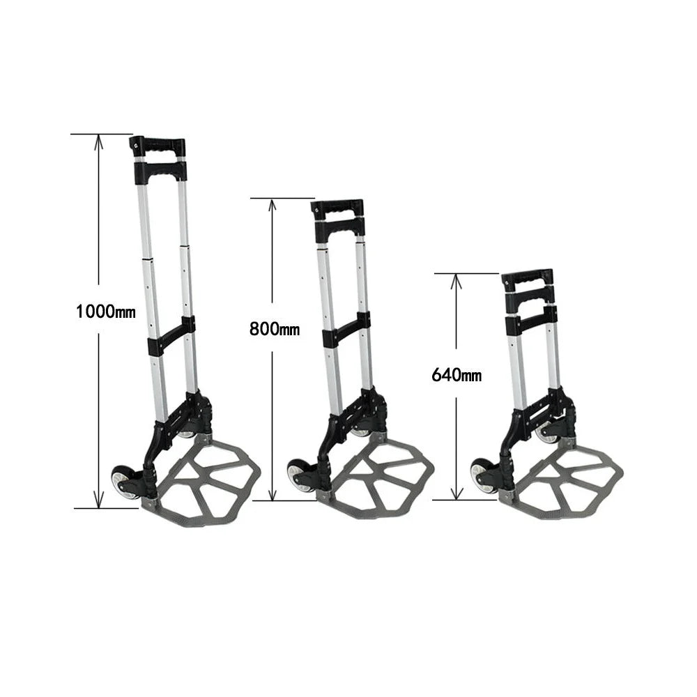 SEGAWE Dolly Luggage Trolley Aluminium Carts. Folding Compact Hand Black, Push,