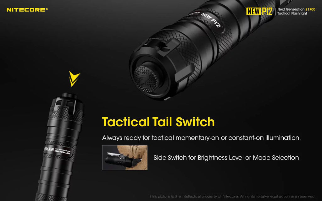Offset Mount Pressure Cord, 1200 Nitecore RSW3 P12 and - USB Switch Lumens w/NL2150HPR Flashlight Battery, LED New Version
