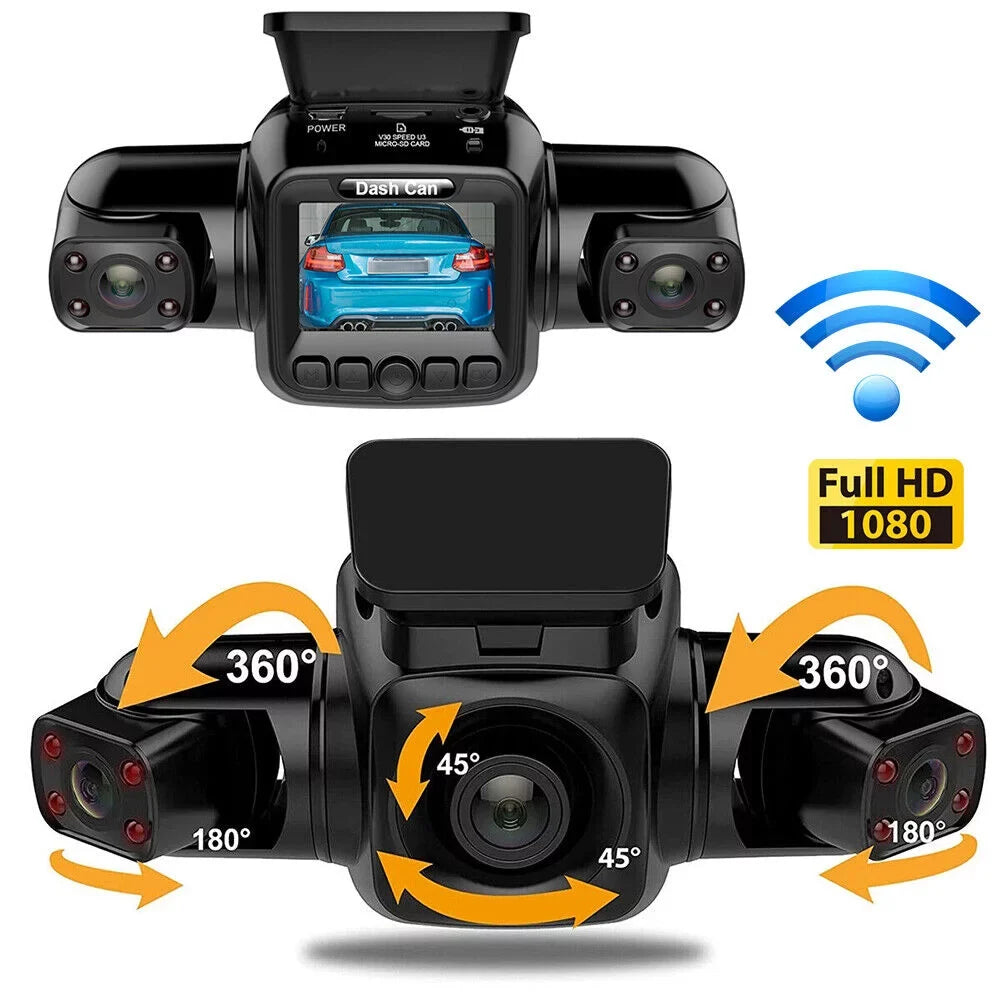 Vision and Left, HD Rear Channel Front, Rear, 3 Night Cam Driving Recorder Front and Car Inside, Cameras Right Dash 360¡ãPanoramic