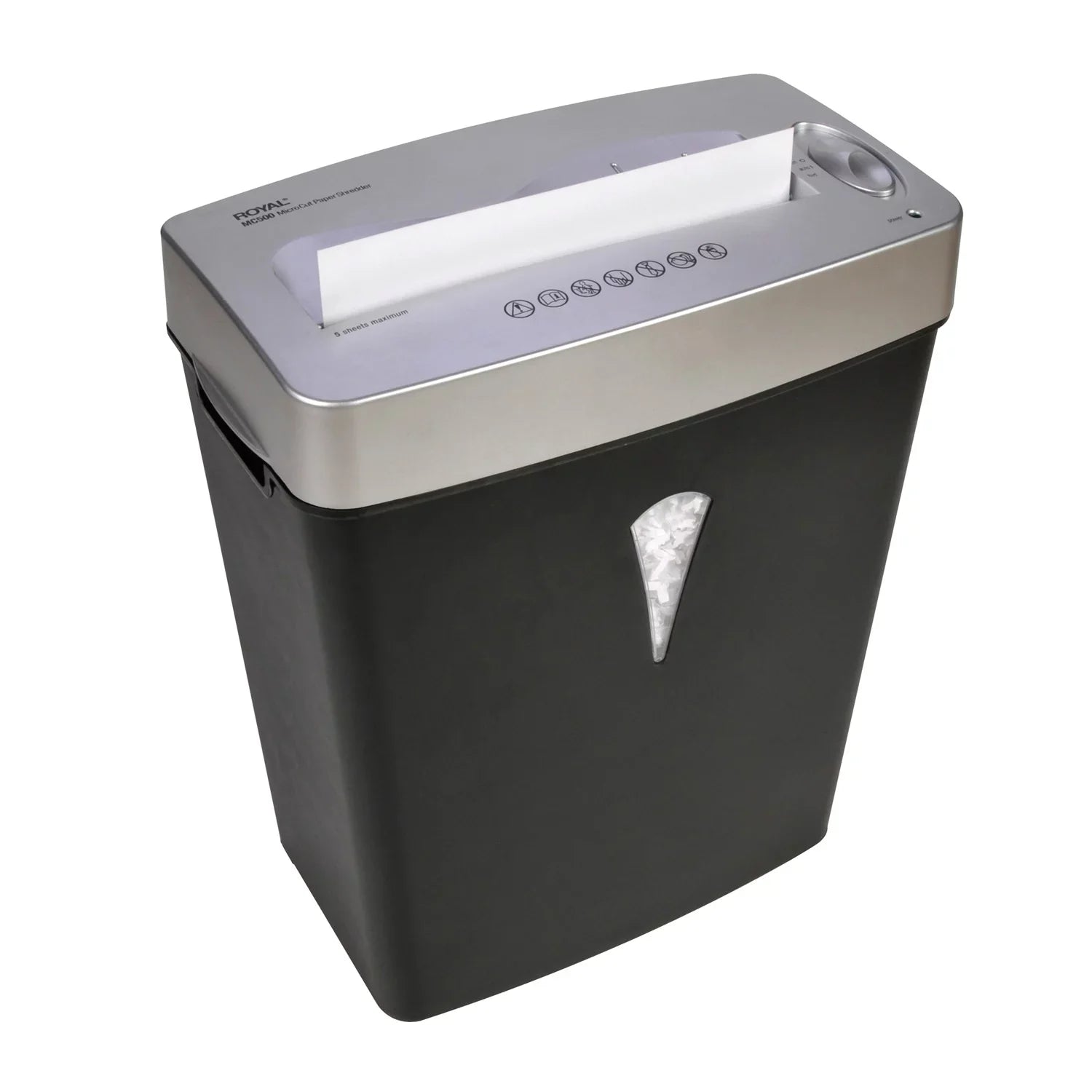 4 Royal Pass 0.157" - Shredder Silver - Size Capacity Paper Paper, 5 x Black, - Micro - Wastebin Credit for Card Per Shred - shredding gal 0.394" MC500 Cut -