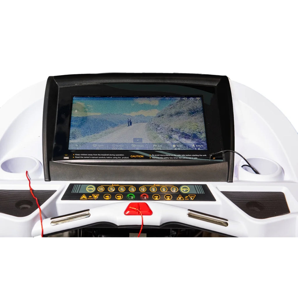 FULLAFITT, Folding Wide Massage Speakers, Preset Belt, 4.5HP, by Bluetooth, Running Programs, Grip, Free Monitor, Treadmill Pressure LED Pulse Best World Board