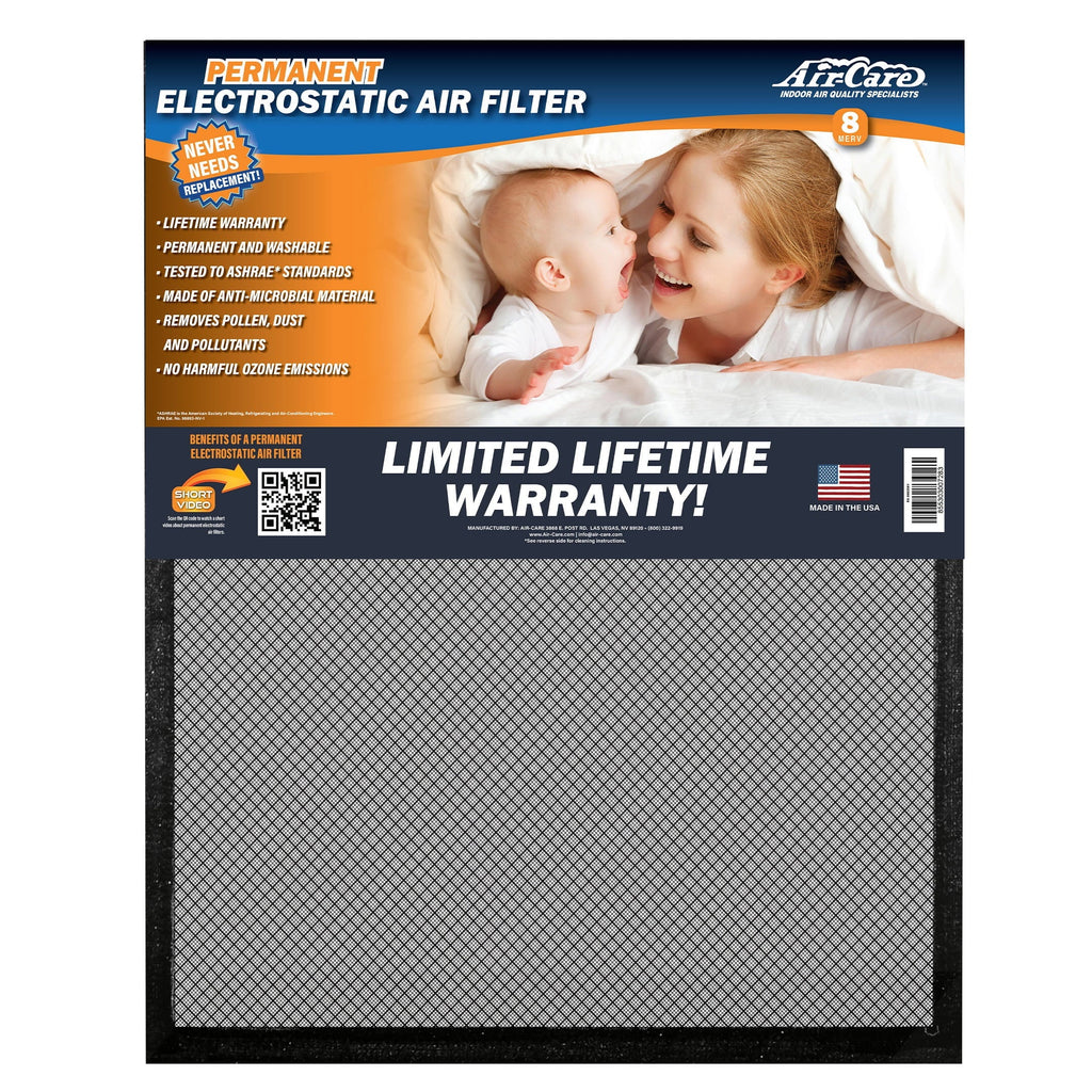 HVAC Washable 18x20 Air-Care 8 Flexible Electrostatic Permanent MERV Furnace Filter,