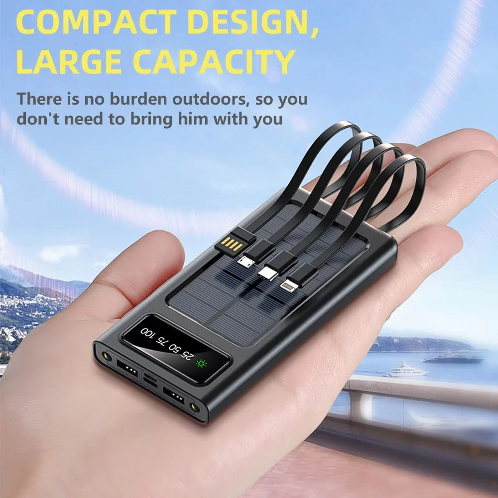 Outdoor Solar Bank, Battery Charger Power Waterproof USB Power Charger Power Solar MDHAND 4000000mAh Bank Solar Portable Bank