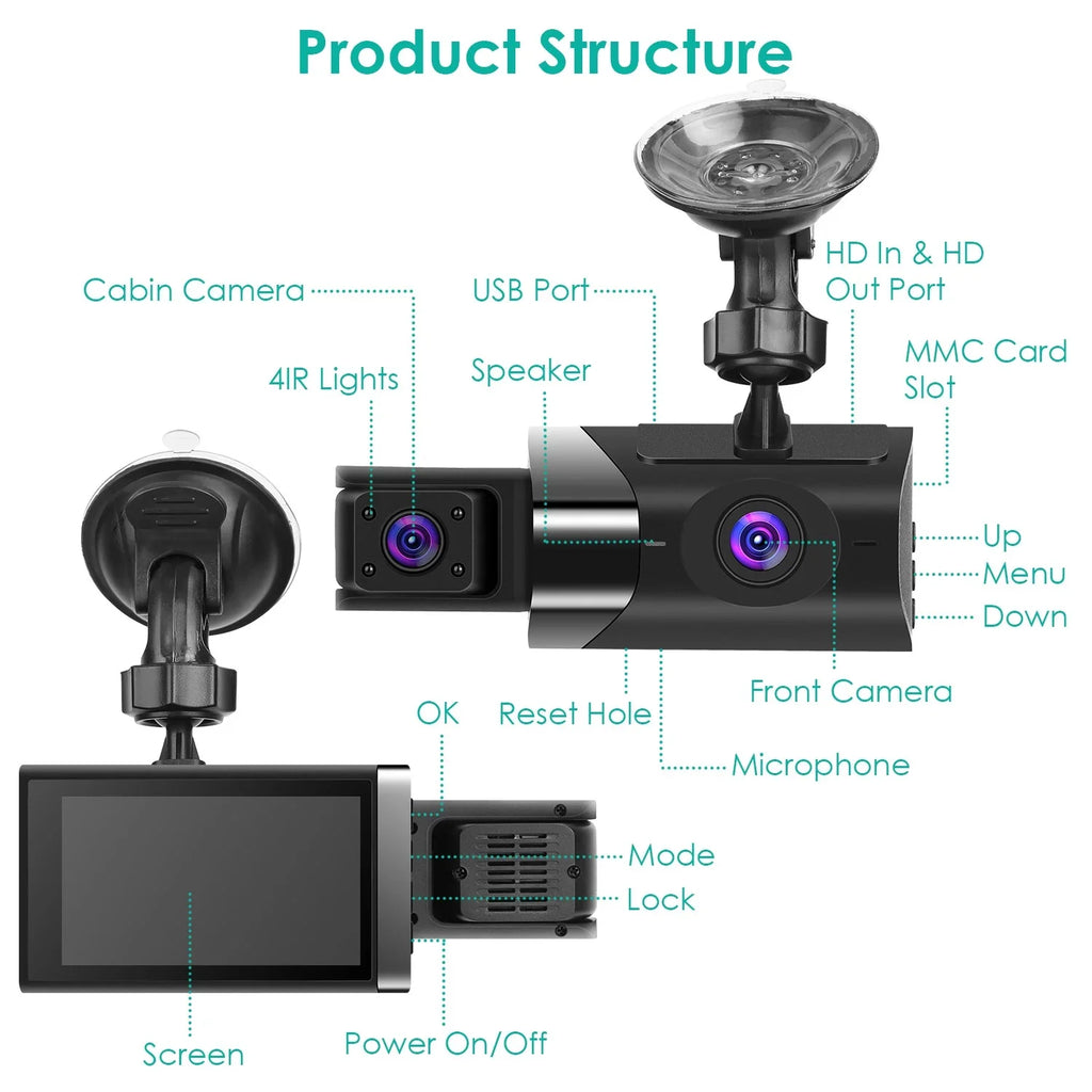 Car HD DVR Vision 140¡ã Dashcam G-Sensor Loop Recording Monitor with Parking Car Night Full GPS Cam Angle Video 2K iMounTEK Recorder Dash