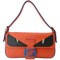 Baguette Leather Bag Monster Orange Eye Pre-owned Crossbody Calfskin FENDI