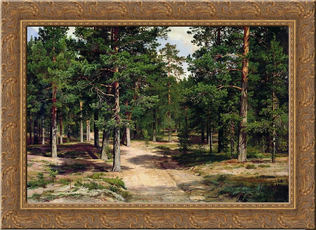 Wood Ornate Gold by Framed Canvas Ivan The Art Bor 24x18 Sestroretsk Shishkin