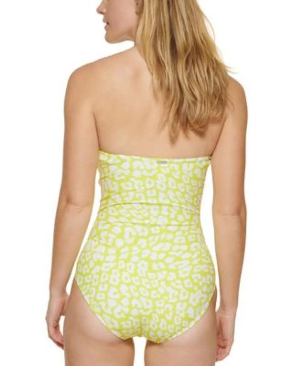 Klein YELLOW US 18 Calvin LIGHT One-Piece Swimsuit, LEOPARD Tummy-Control