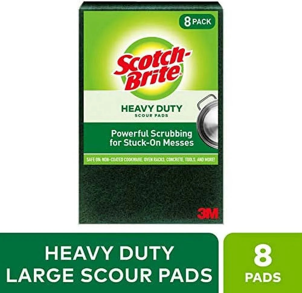Large pad 8 Scotch-Brite Green, 8 Scour Duty, Heavy Pads