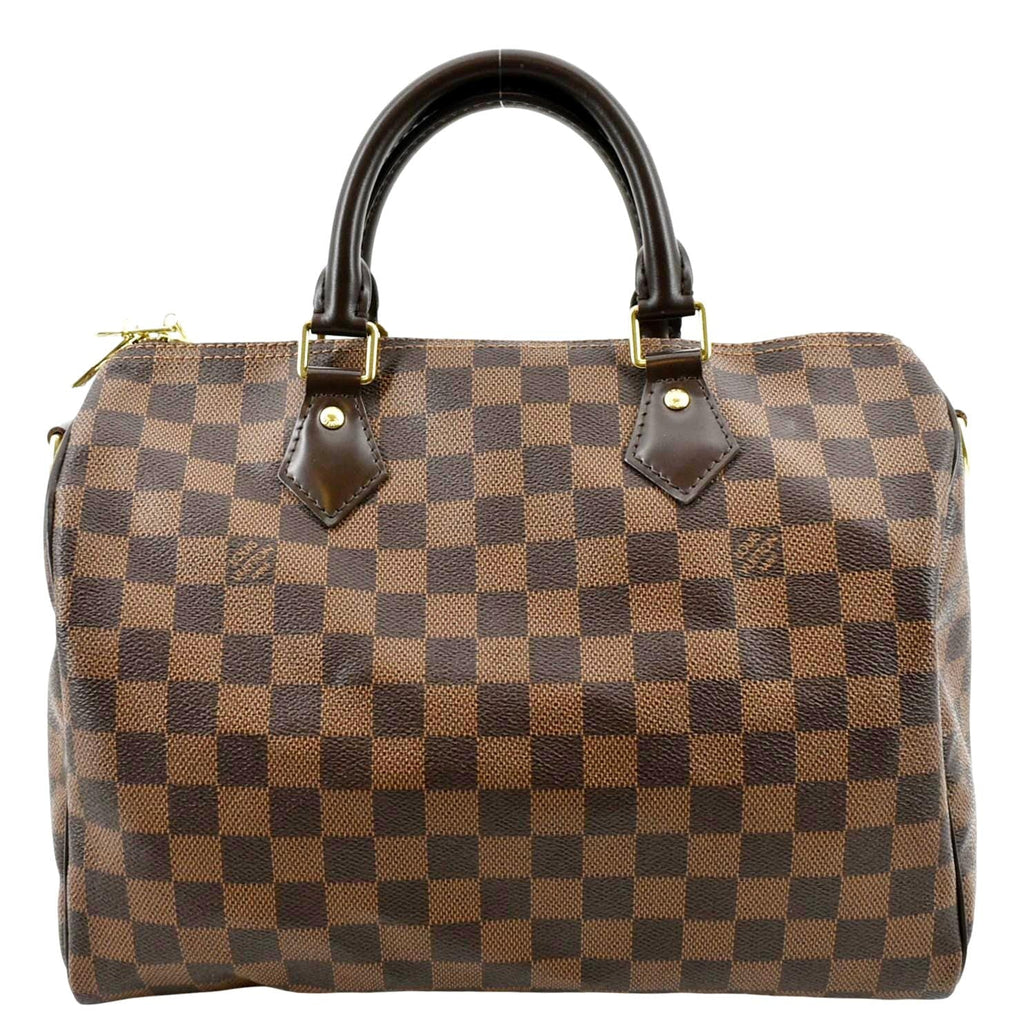 Shoulder Speedy LOUIS Pre-owned Bag Damier Ebene Bandouliere Brown VUITTON 30