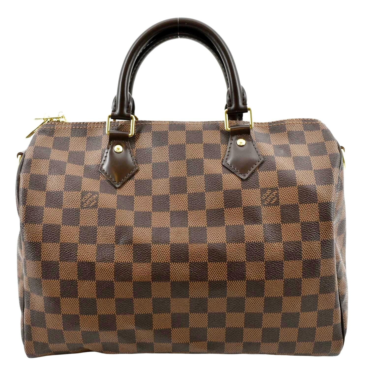 Shoulder Speedy LOUIS Pre-owned Bag Damier Ebene Bandouliere Brown VUITTON 30