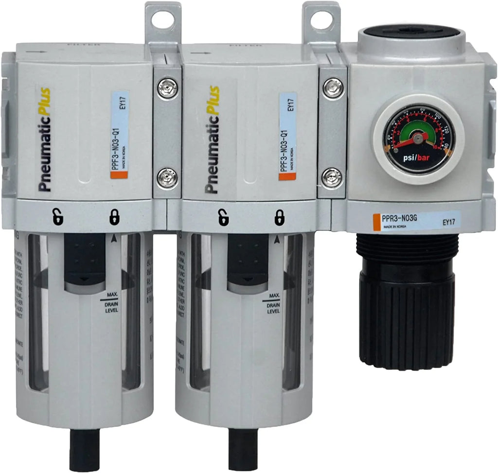 Pressure Compressed (0.3 - Micron Compressed Regulator, Air Air Oil Manual Coalescing Bowl, Drain - (5 Air System Particulate Particle) Filter Filter, & - NPT Dust) & Air 3/8" Dryer Small Microns