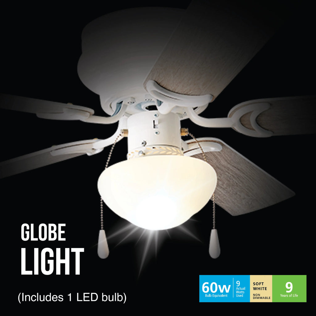 with Fan 52 Reverse Kit, Blades, Mainstays Hugger inch Airflow 5 Indoor Light Ceiling White,
