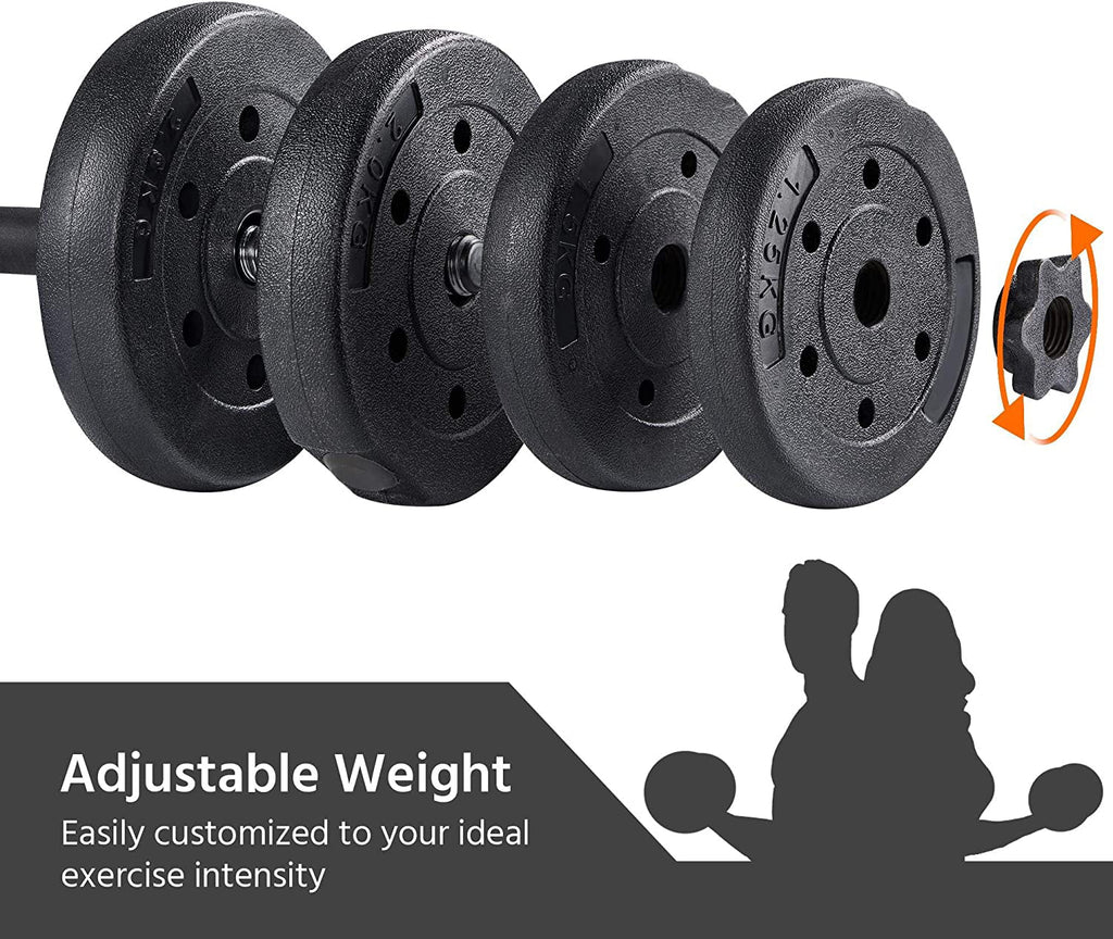 Fitness Adjustable Women Dumbbell 66LB Weight Plates Cap Strength Workout Gym/home Training Body for Men Barbell and Set,