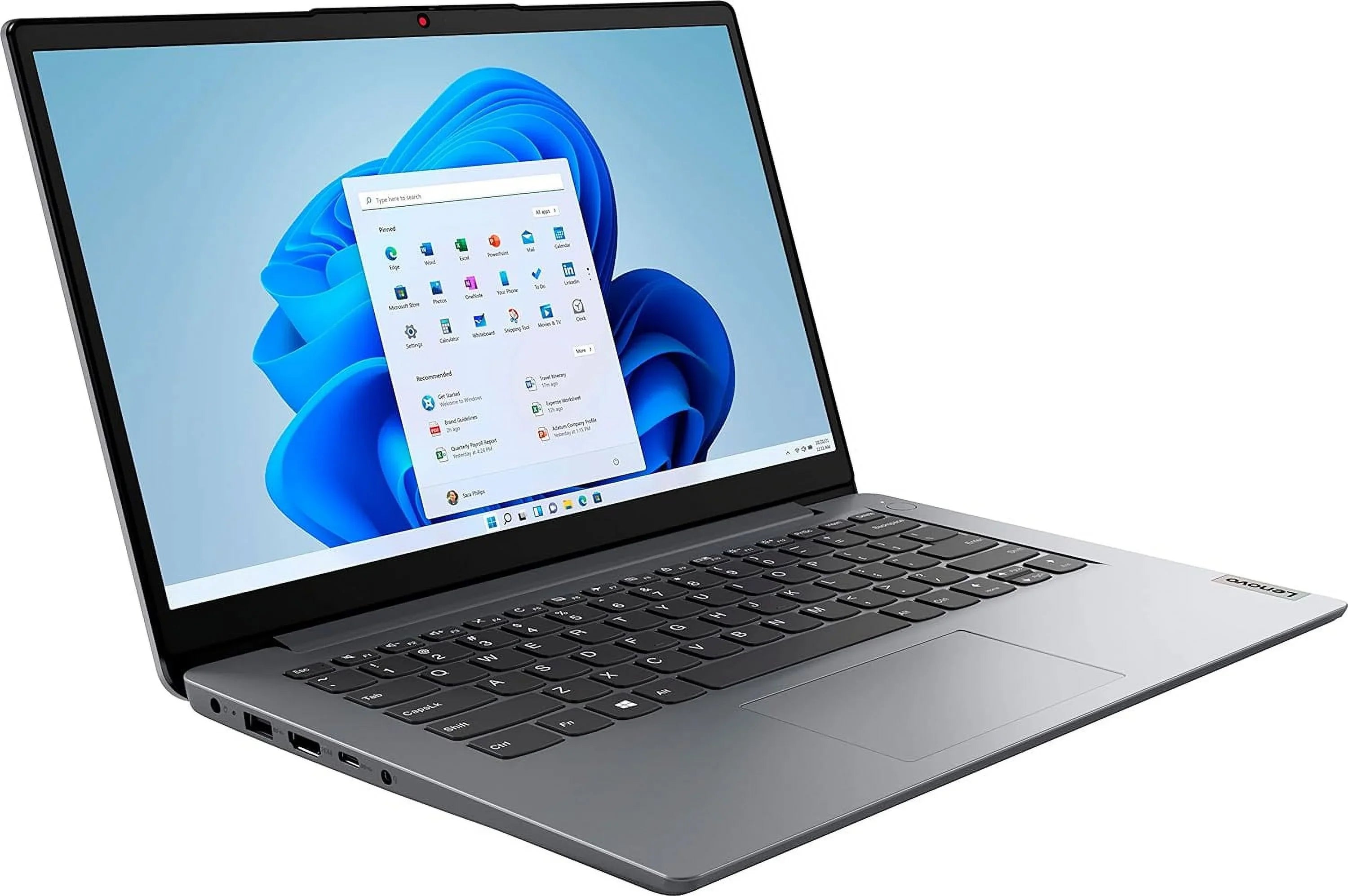 Intel 11 Laptop Pentium RAM, eMMC Cloud 6, IdeaPad Windows 64GB Grey, Silver N5030 Processor, Bluetooth 128GB DDR4 4GB Lenovo 365, S 1i 14" Office WiFi Card, SD + Computer, 5.1, 1-Year