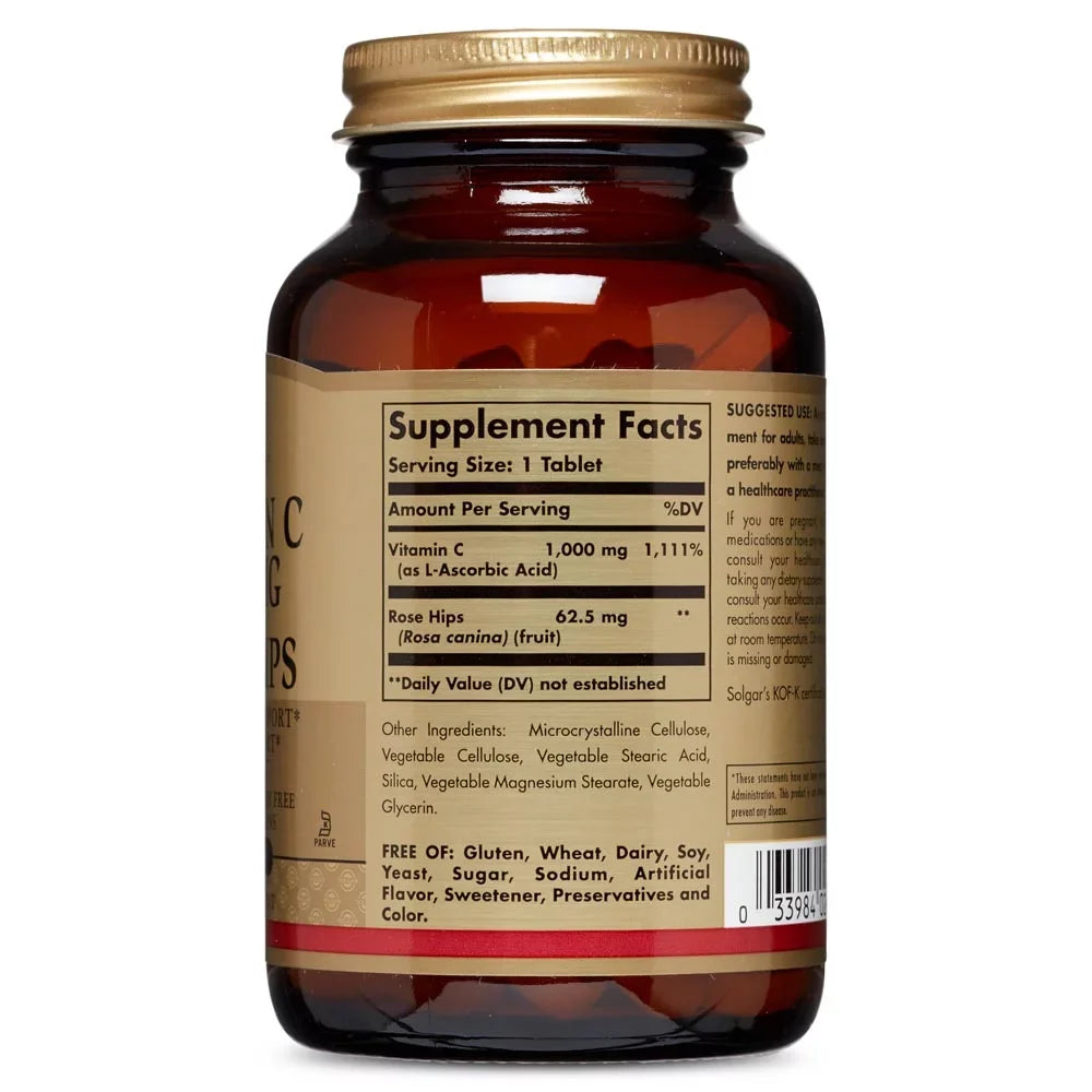 Tablets, Hips Vitamin mg 1000 with Solgar Ct Rose 100 C