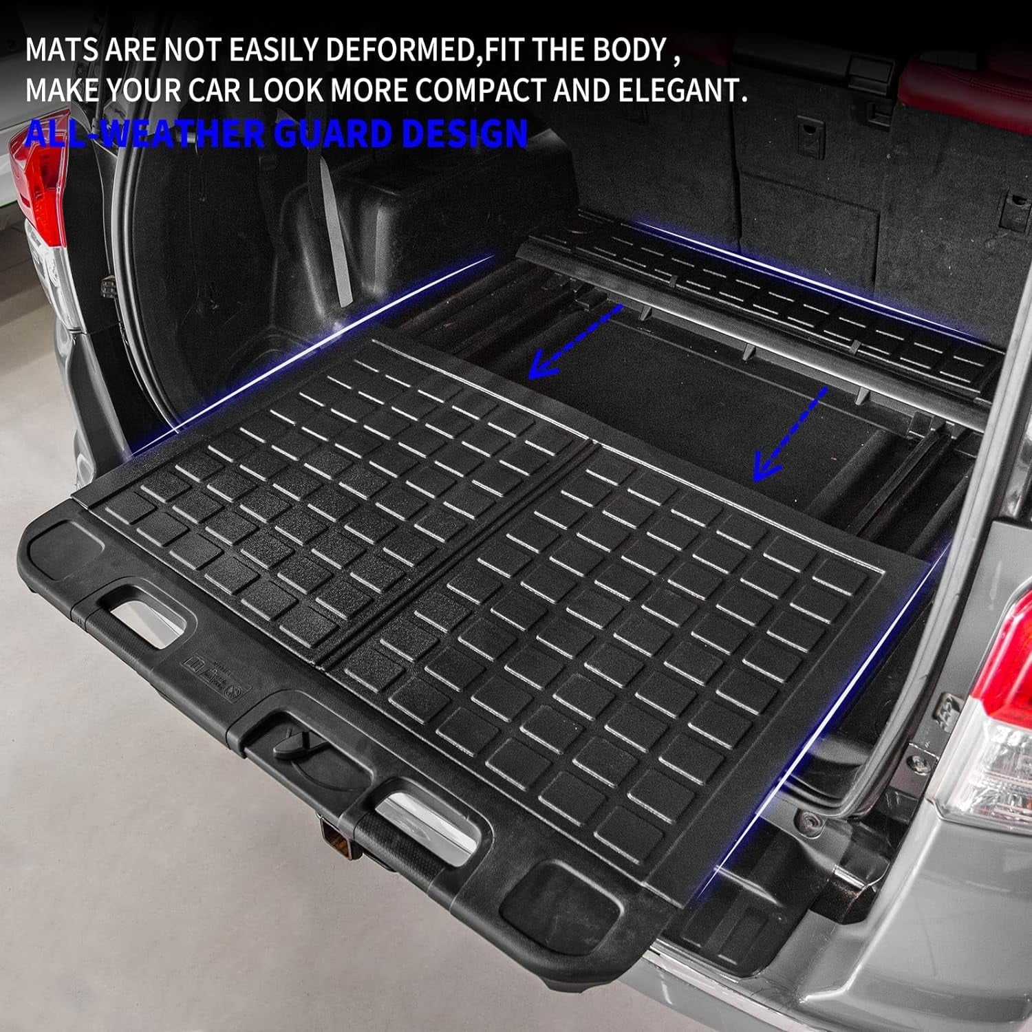 with Compatible 4Runner Toyota Cargo Trunk Mats,Fit (Trunk 2023 + Cargo Rongtaod Floor with Tray) 2013-2024 Mats Mat Liner Floor Sliding Liner Accessories 4 Mat Seats Trunk 5 Runner Mats