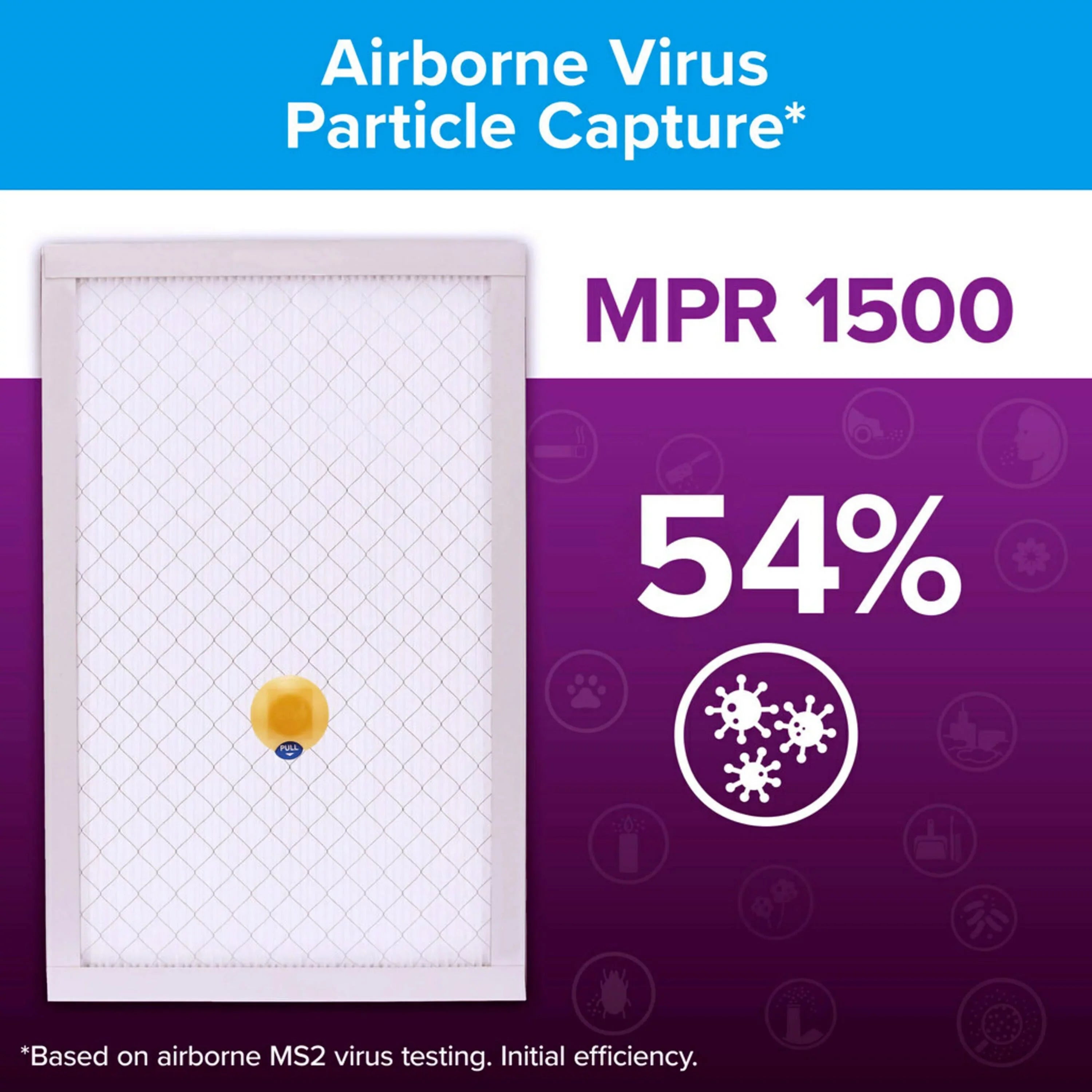 Virus, 12, Allergen, Filter Bacteria 1500 Air MPR Smart Filtrete MERV Filter, 16x25x1 1