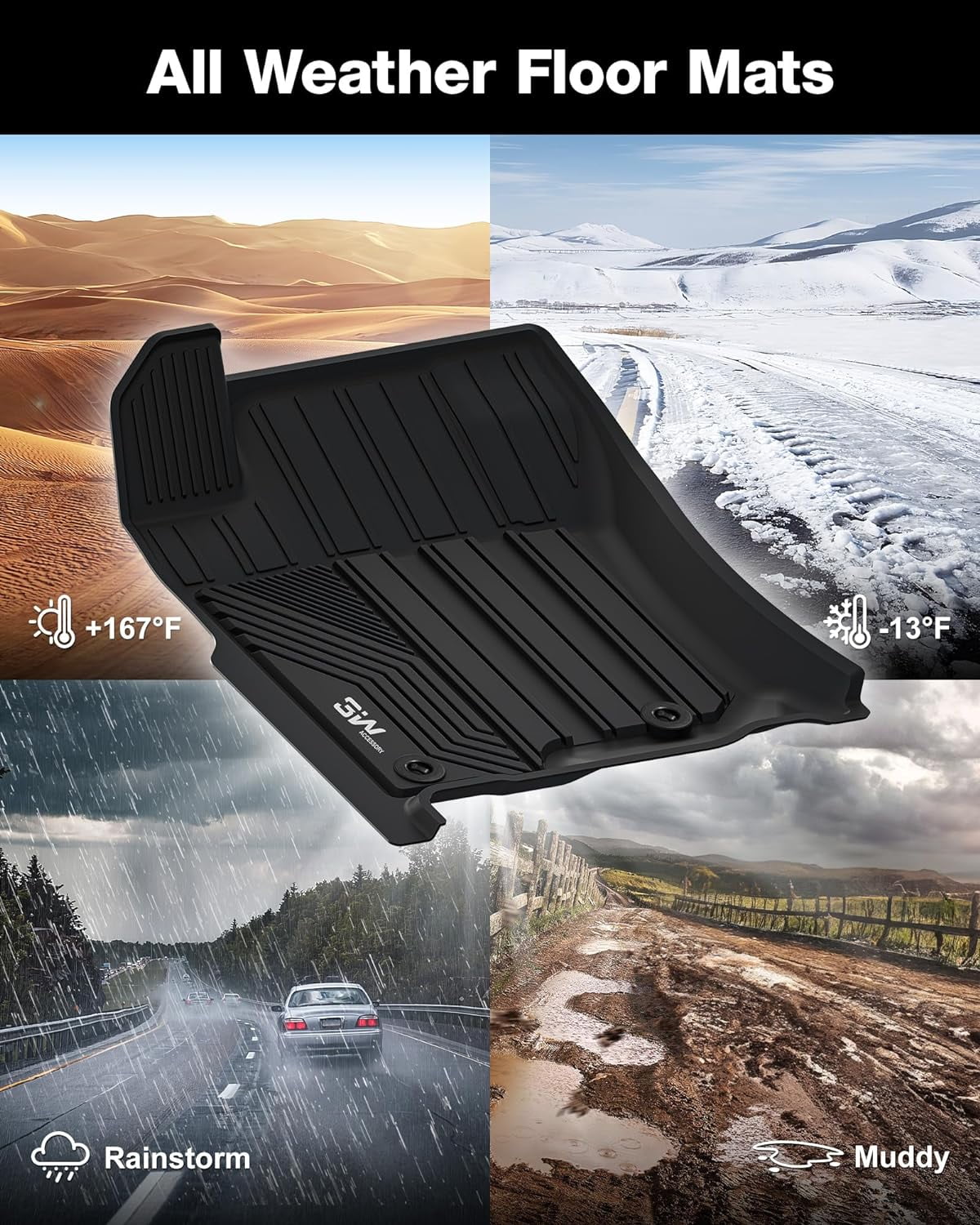 Mats Fit & 2013-2024/Lexus 4Runner 2014-2022 For and 3W Mat 1st Seat Black & 4Runner Toyota Custom Cargo Full Trunk & Floor Set Floor Liners 5 GX460 Fit Liner Car Mats Row 2nd GX460) for
