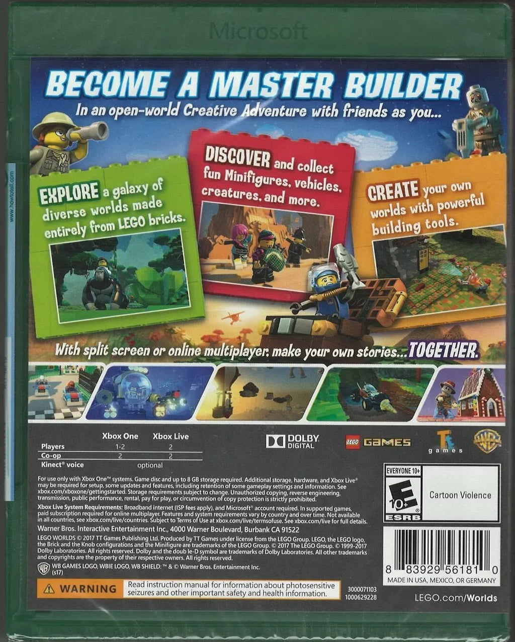 Worlds One, Xbox (Brand Sealed Factory New US Version) LEGO One Xbox One Xbox