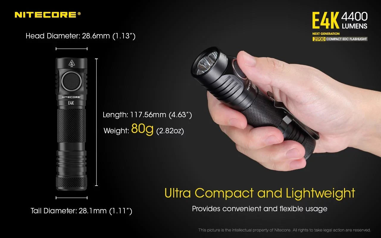 Flashlight generation NITECORE Lumens Combo: Light E4K 4400 -380 w/Tini Keychain Lumens - Copper Next