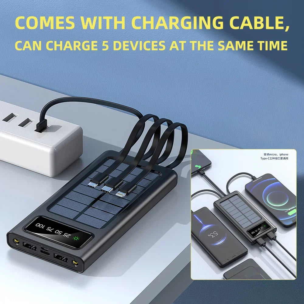 Outdoor Solar Bank, Battery Charger Power Waterproof USB Power Charger Power Solar MDHAND 4000000mAh Bank Solar Portable Bank