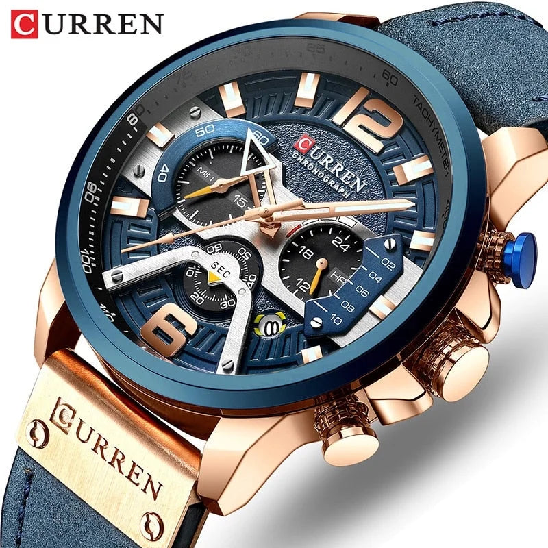 Brand 2021 Relogio Date Men's Men Watch Clock Masculino Military Male Luxury Quartz Sports Army Analog CURREN Leather Watches