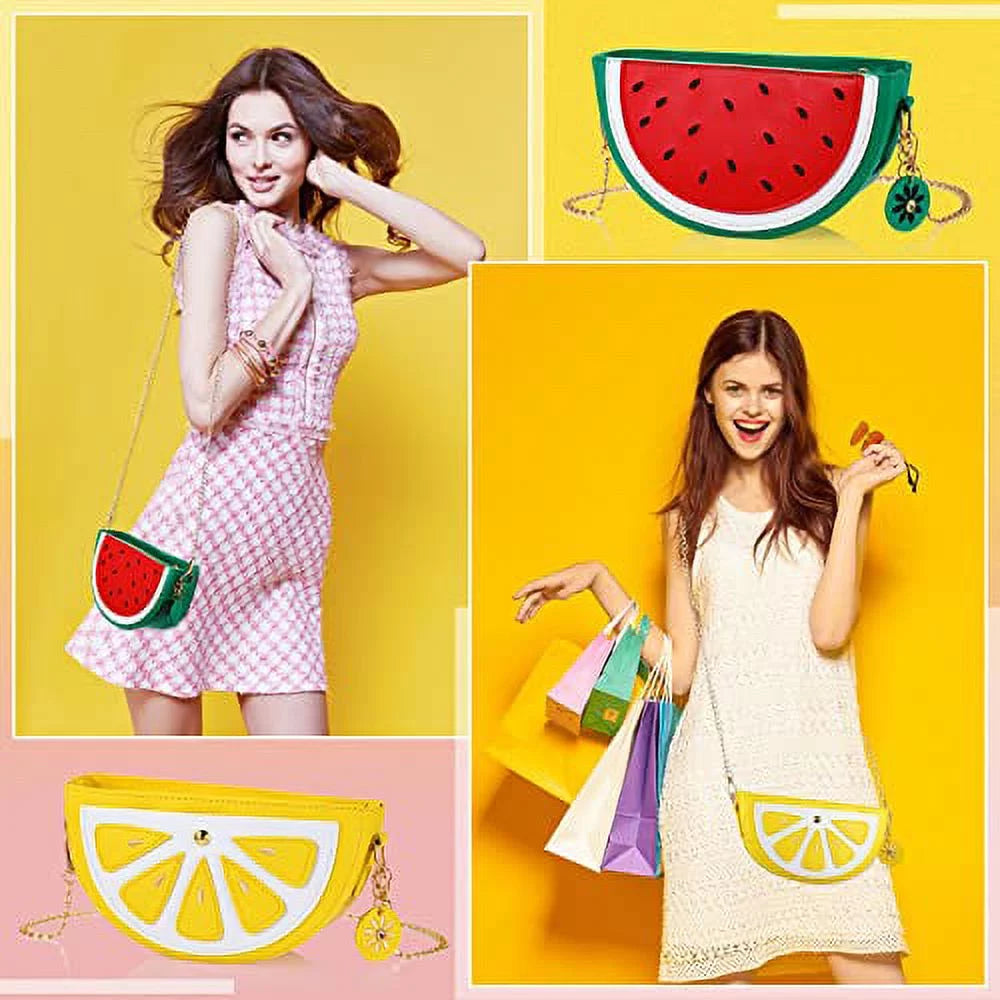 for Bag Strawberry Crossbody Purse Purse Fruit Bag Shoulder Gift Shape Lemon Wallet 4 Bag Watermelon Novelty Girl Set Mini Cute of Women Shoulder Fruit Bag Shoulder Pineapple