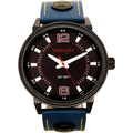 Strap 48.5mm Dial, Black Blue Watch Wrangler