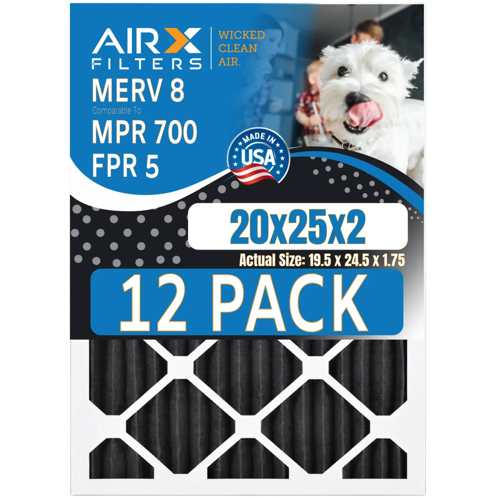 Made of 8 FPR Filters 5, AIR. Comparable Furnace Filter Retention MERV Pack USA 20x25x2 700, Rating, - Pet in CLEAN WICKED by Filters Air MPR FILTERS to AIRX 12 Odor