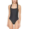 Cross-Back Swimsuit, Medium Logo BLACK DKNY One-Piece US