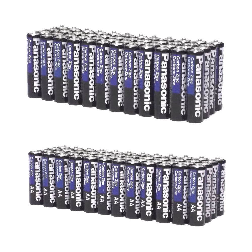 100 Pack 100 Batteries Lot 200 AA + AAA Duty Panasonic Wholesale Batteries Heavy